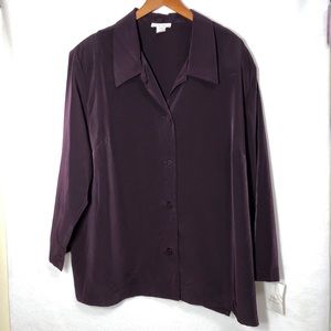 NWT Jillian Bryce Vintage Long Sleeve Button Down Shirt